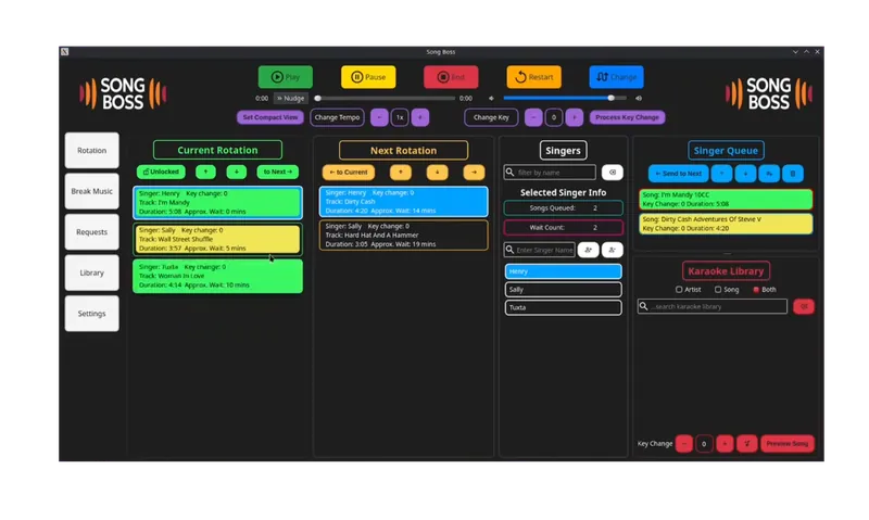 The SongBoss interface